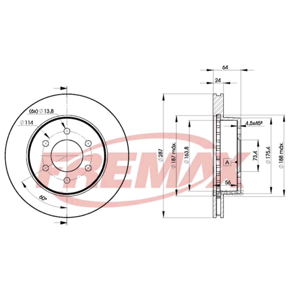Disco De Freio Dianteiro Dodge Dakota Durango Fremax Bd9208