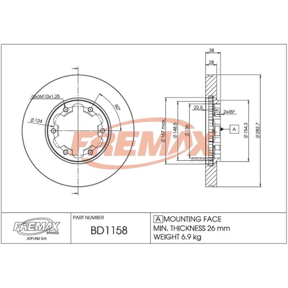Disco Freio Dianteiro Nissan Frontier Pathfinder Xterra Qx4 Fremax Bd1158