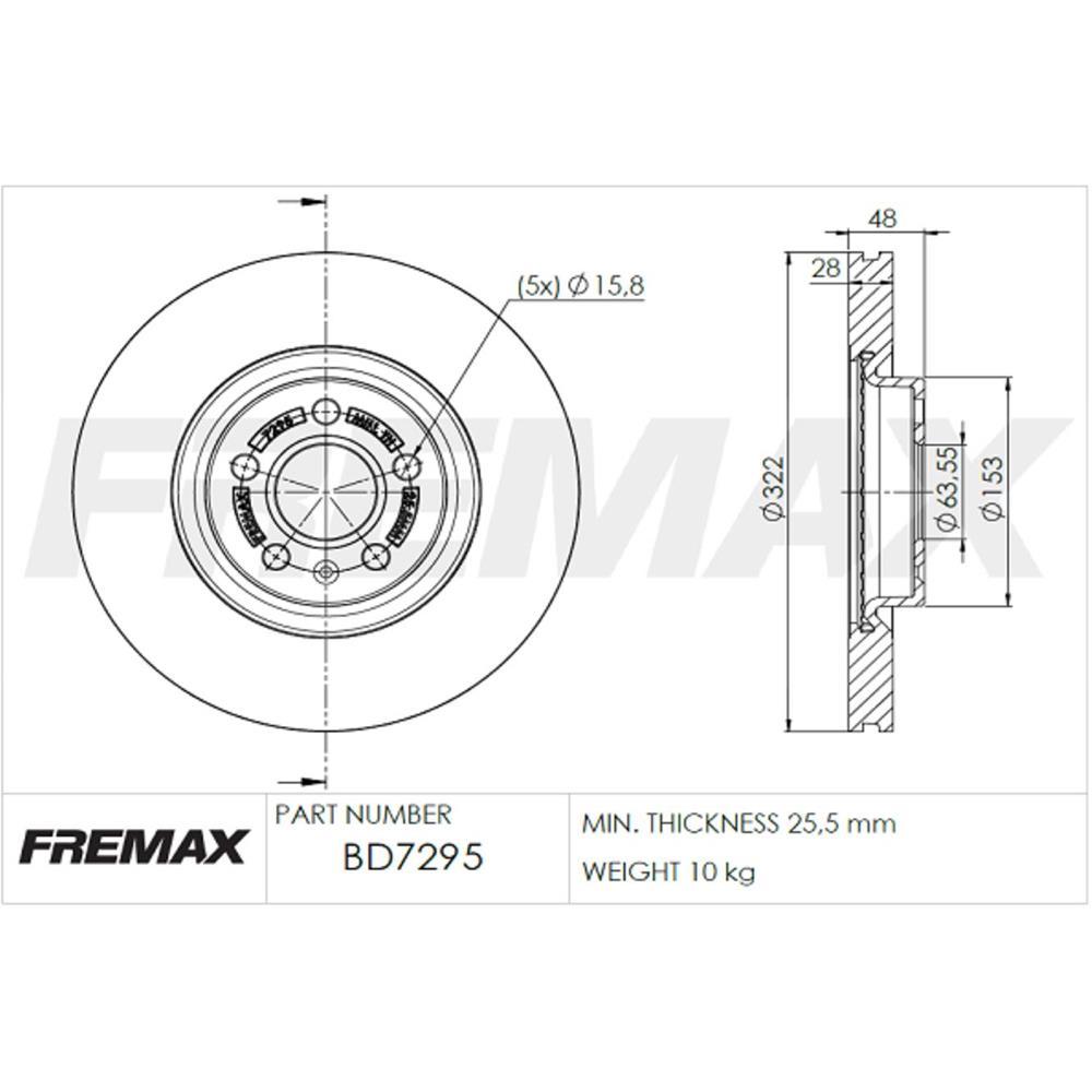 Disco Freio Dianteiro Volvo Xc40 Xc60 Fremax Bd7295