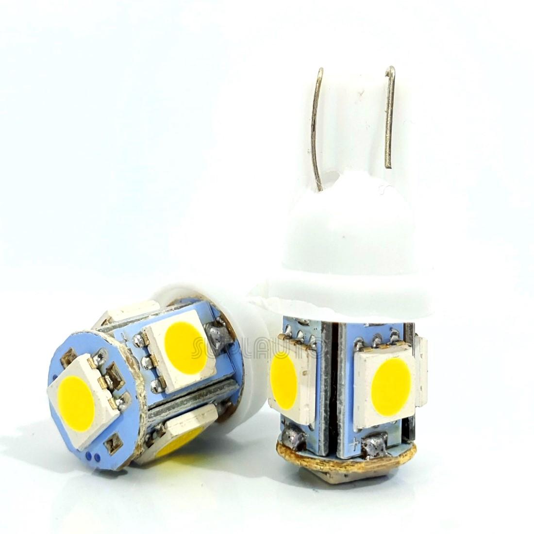 Par Lampada T10 5 Leds Branca Pingo Luz 6000K Vx Imp935106