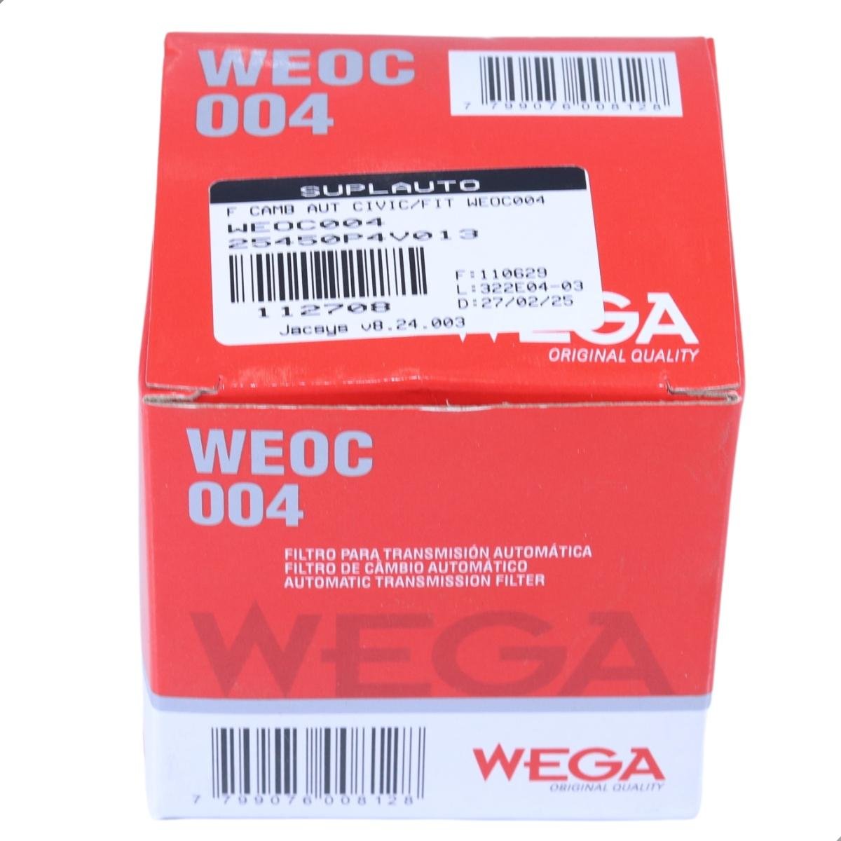 Filtro Cambio Automatico Honda Civic City Cr-V Hr-V Accord Wega Weoc004