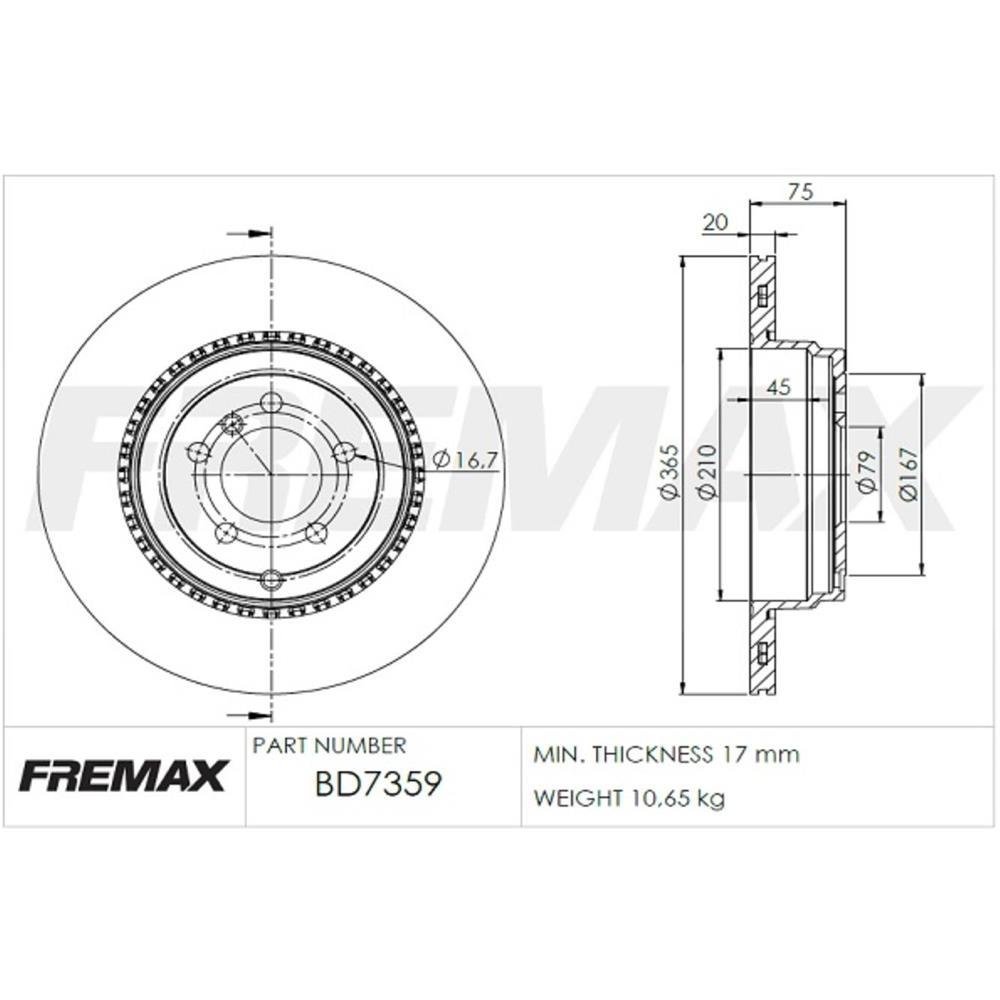 Disco Freio Traseiro Land Rover Range Rover Vogue 4.4 5.0 Fremax Bd7359