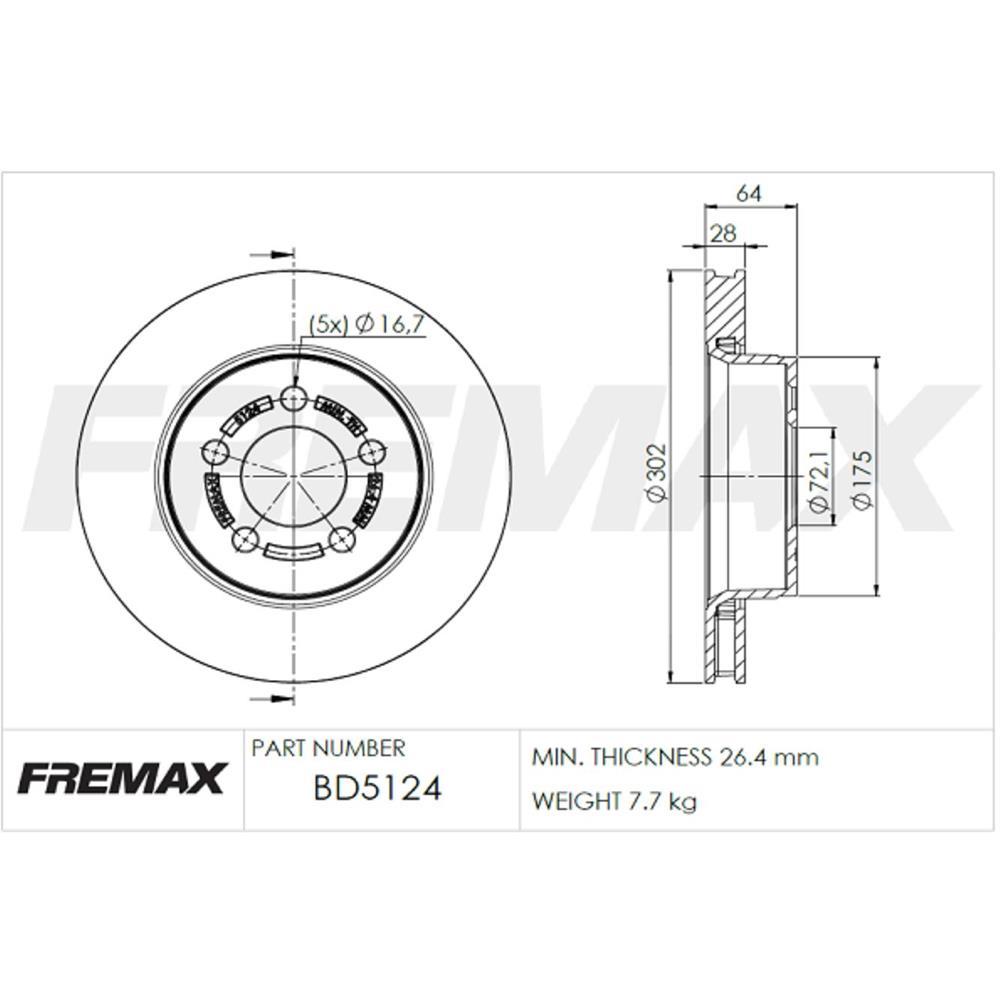 Disco Freio Dianteiro Jeep Cherokee Wrangler Fremax Bd5124