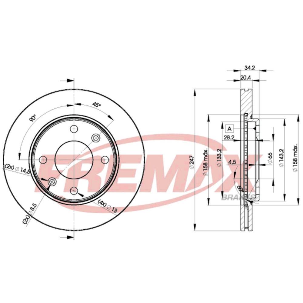 Disco De Freio Diant Xsara Ax Peugeot 205 106 306 Fremax Bd4694