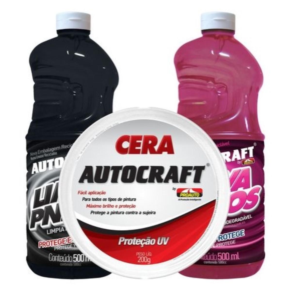 Proauto Kit Cuidado Basico 4X1 2056 Lava Autos/Cera/Limpa Pneu/Esp