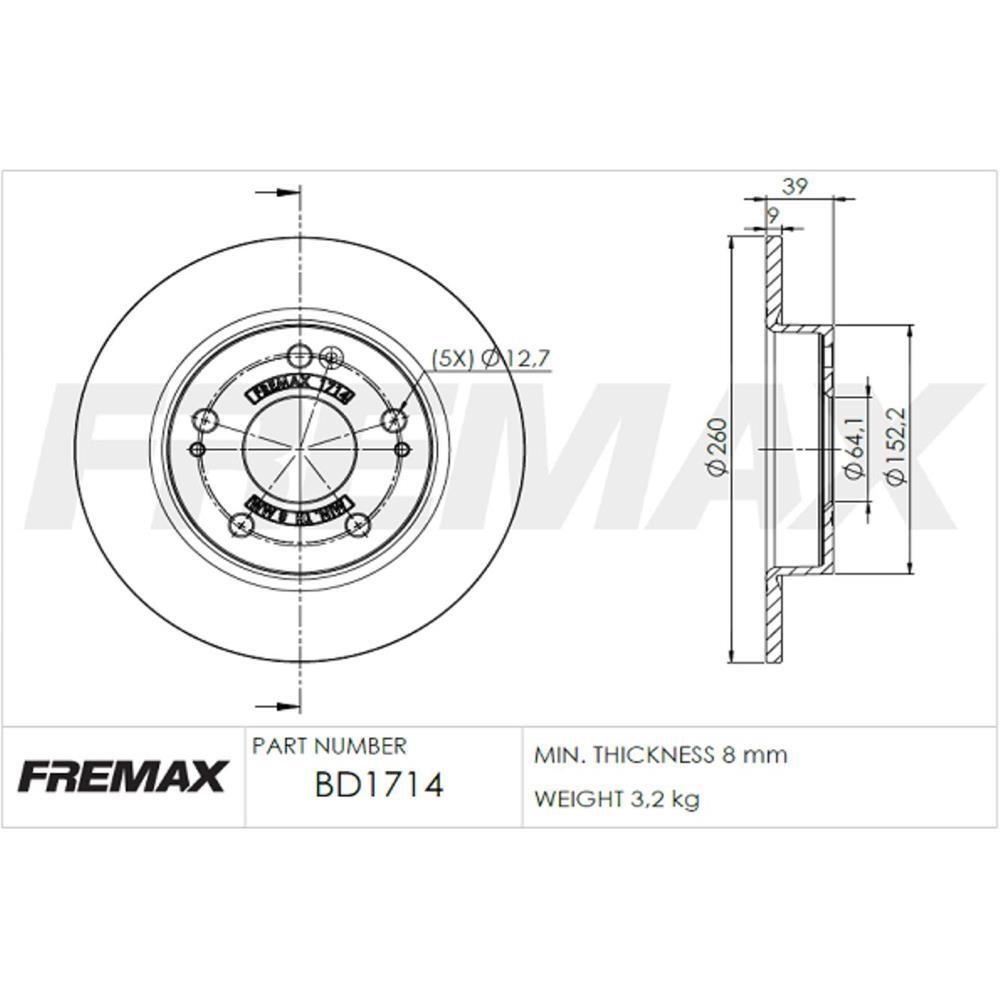 Disco Freio Traseiro Honda Civic 2017 Fremax Bd1714