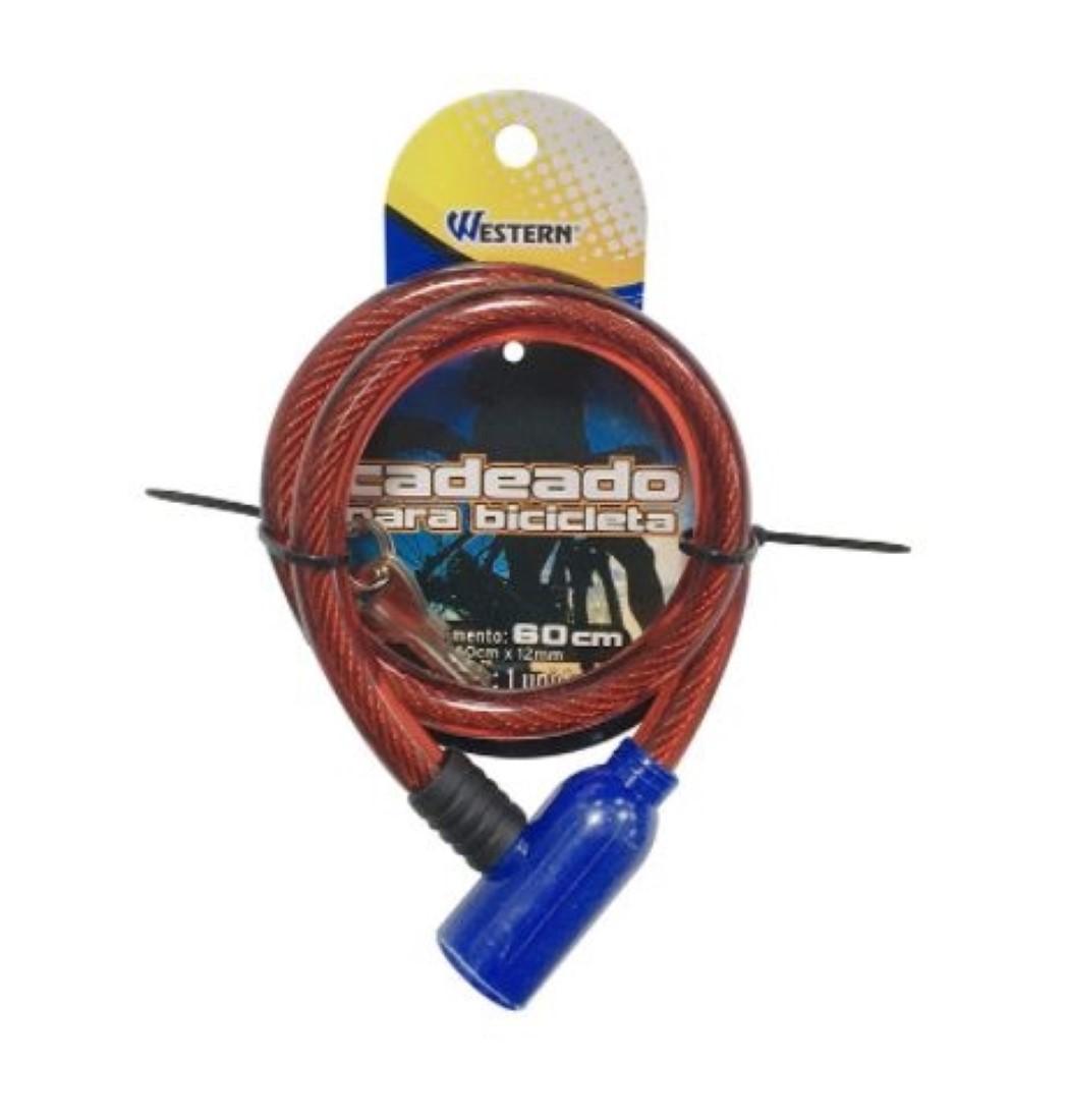 Cadeado Bike Flexivel 63,5Cm Com 2 Chaves Western Cd-35