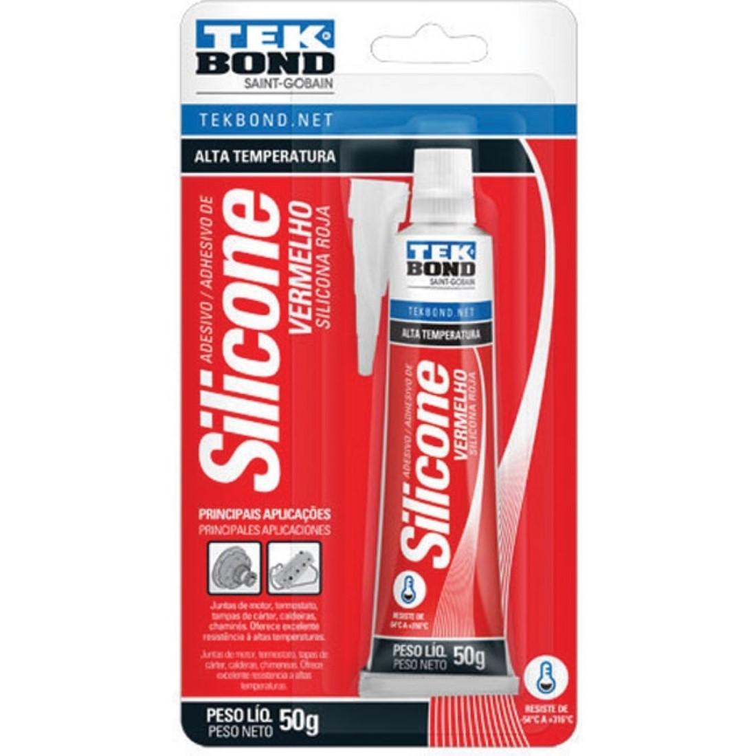 Silicone Acetico Vermelho Alta Temp 50G Tekbond 22044001202