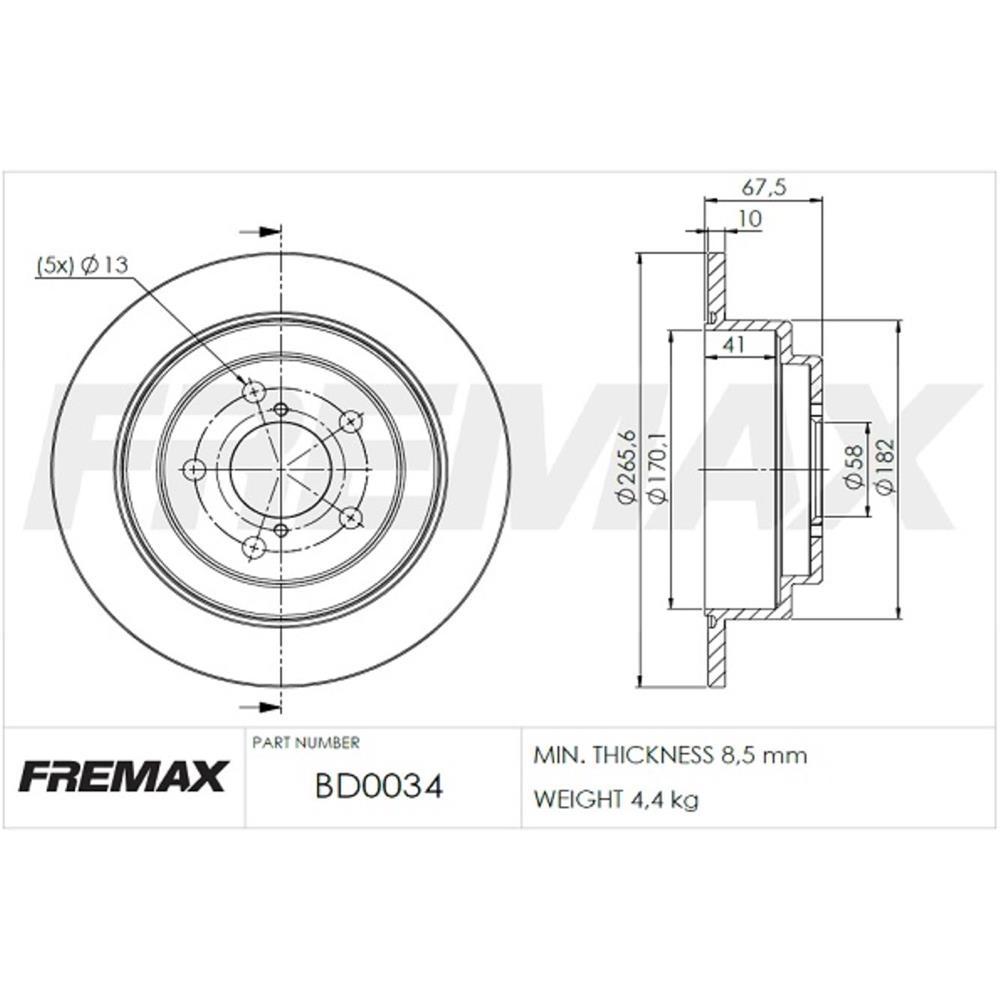 Disco Freio Tras Mazda Protege Subaru Forester Fremax Bd0034