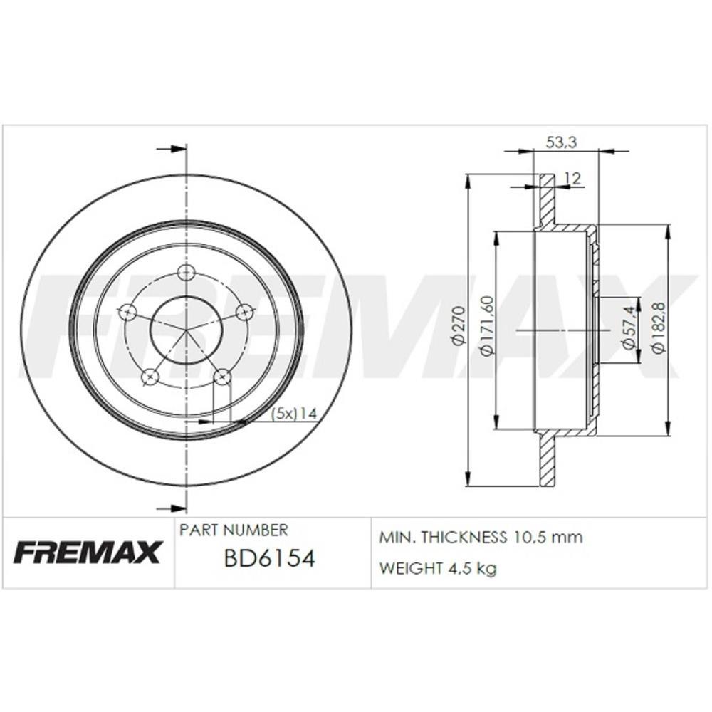 Disco Freio Traseiro Chryler Pt Cruiser Fremax Bd6154