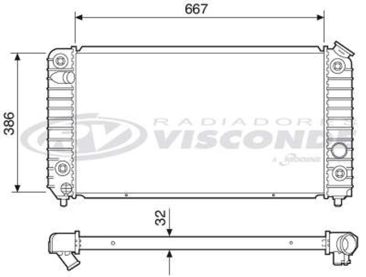 Radiador S10 Blazer 4.3 V6 Até 1994 Com Ar Condicionado Visconde Rv2560