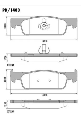 Pastilha De Freio Dianteira Logan 2014/ Sandero 2014/ Stepway Frasle Pd1483
