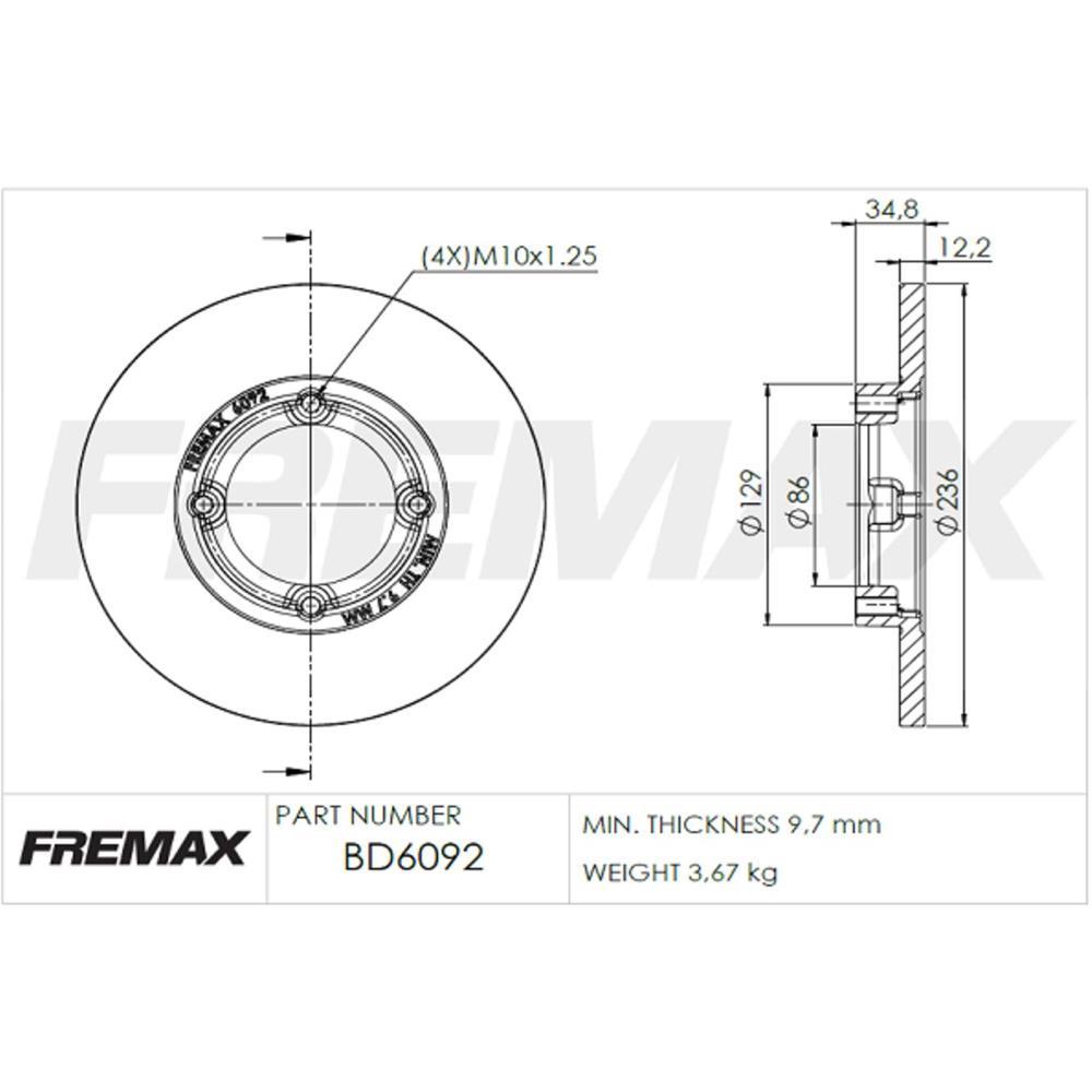 Disco Freio Dianteiro Chery Qq 2011 Fremax Bd6092