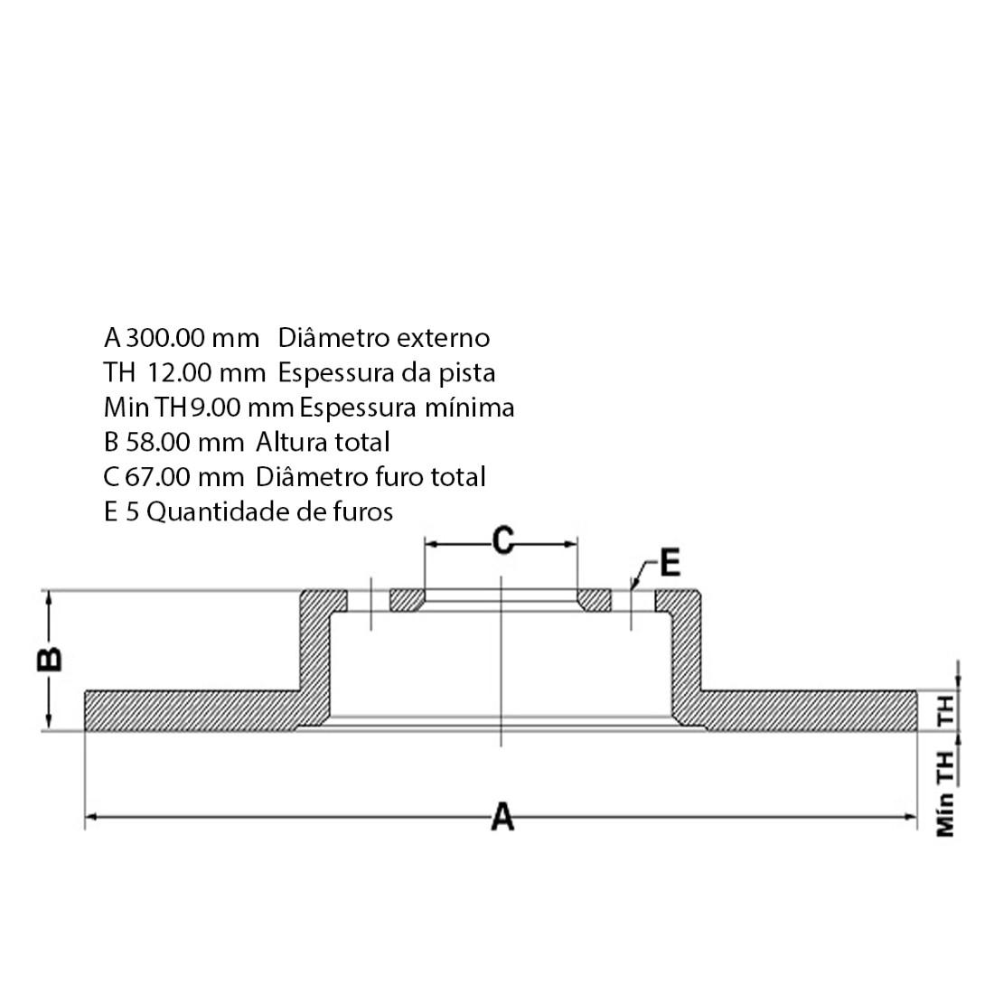 Disco Freio Traseiro Mercedes Benz Vito 111 Cdi 119 Tourer Fremax Bd0423