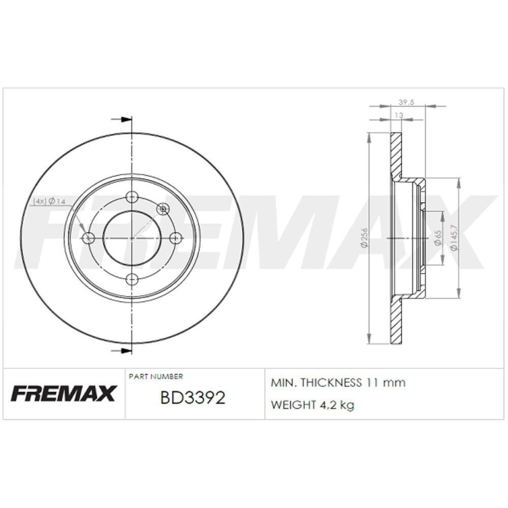 Disco De Freio Diant Seat Inca Vw Golf Passat Fremax Bd3392