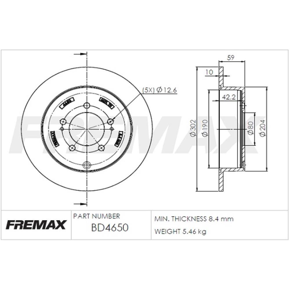 Disco Freio Traseiro Mitsubishi Lancer Outlander Fremax Bd4650