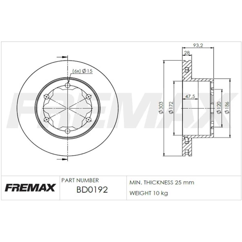 Disco De Freio Par Traseiro Mb Sprinter Fremax Bd0192