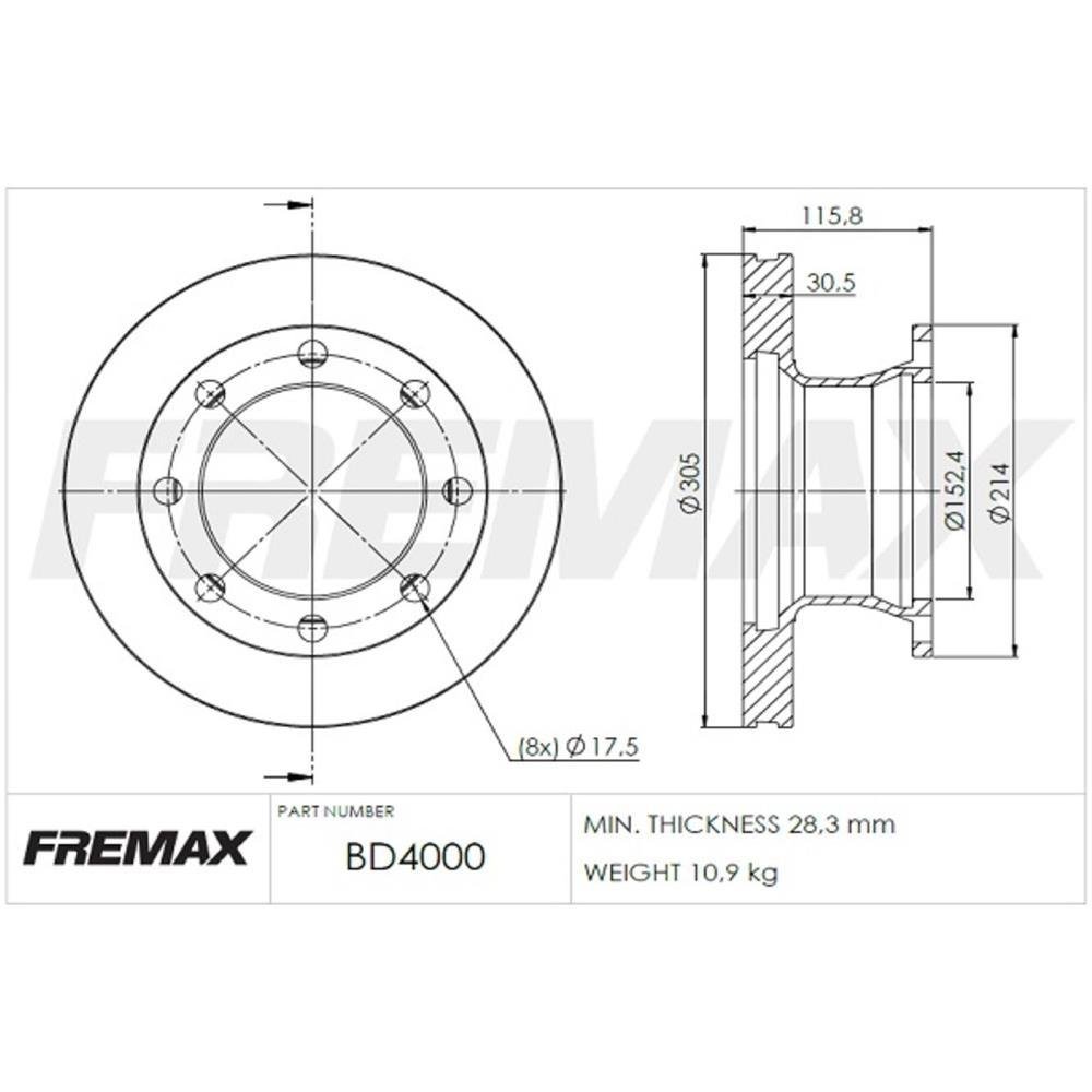 Disco Freio Dianteiro Ford F4000 Agrale 1600 1800 Volare Fremax Bd4000