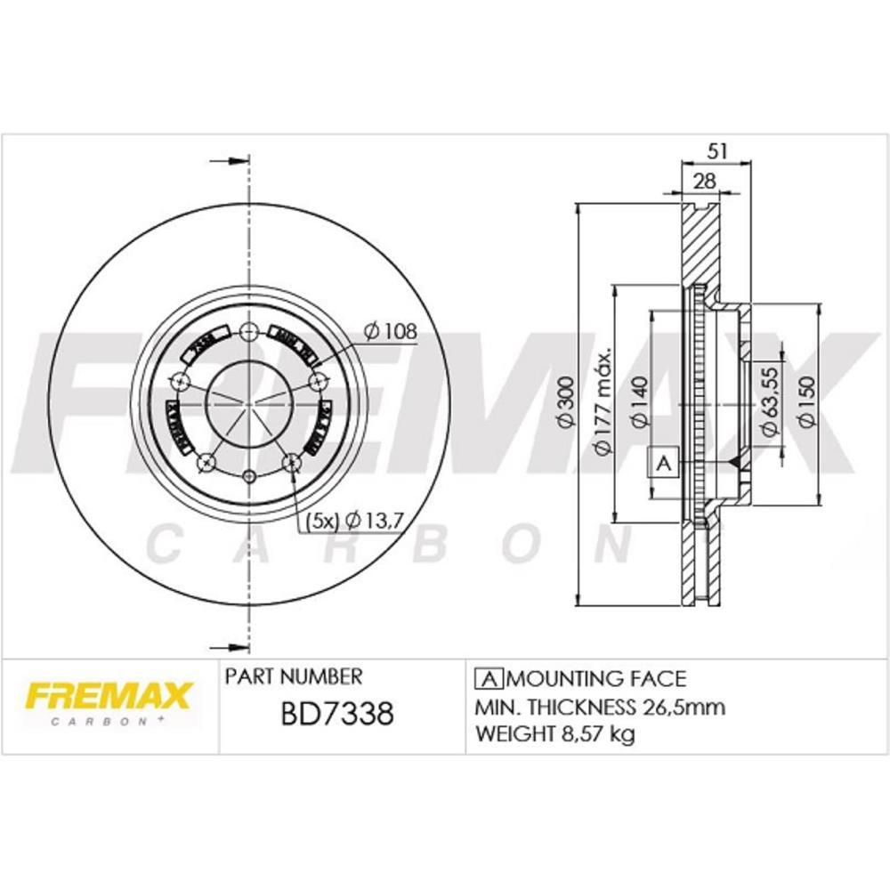 Disco De Freio Dianteiro Ford Fusion 2013/ Fremax Bd7338