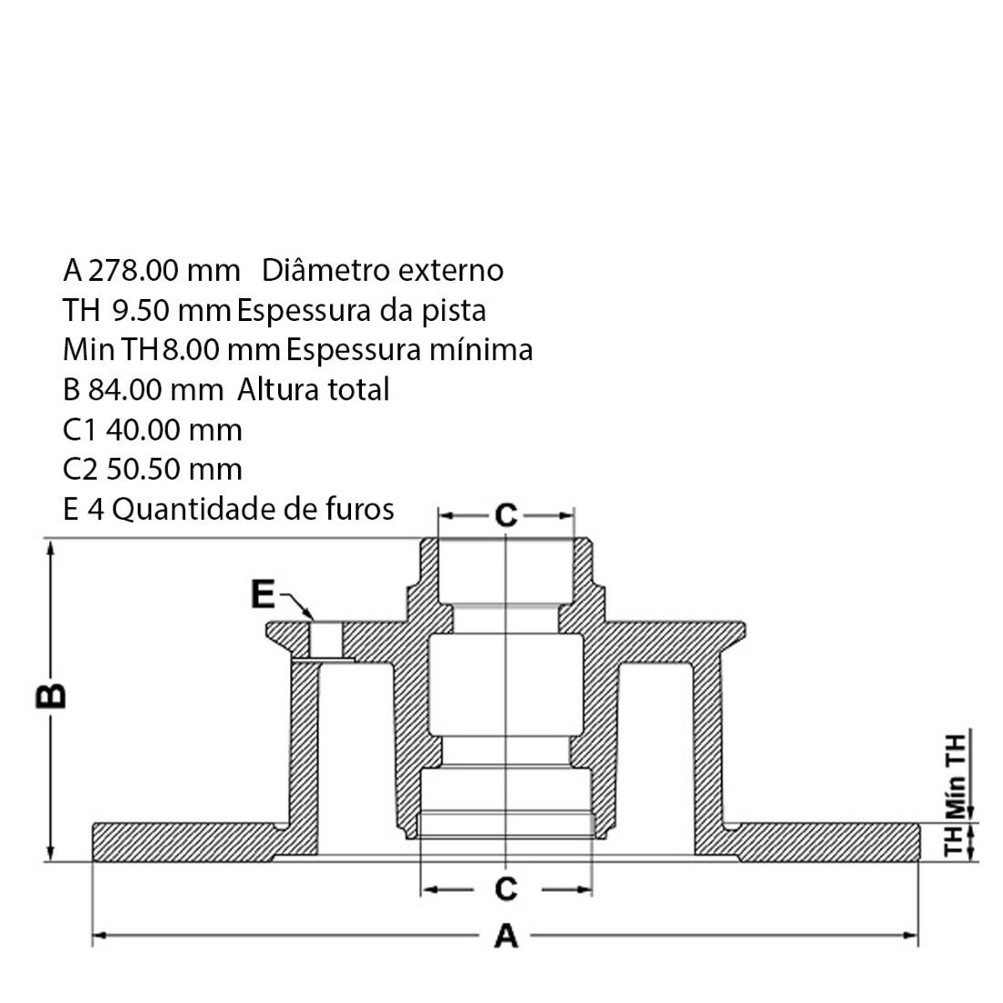 Disco Freio Dianteiro Vw Brasilia Fusca Karmann Tl Variant Fremax Bd3170