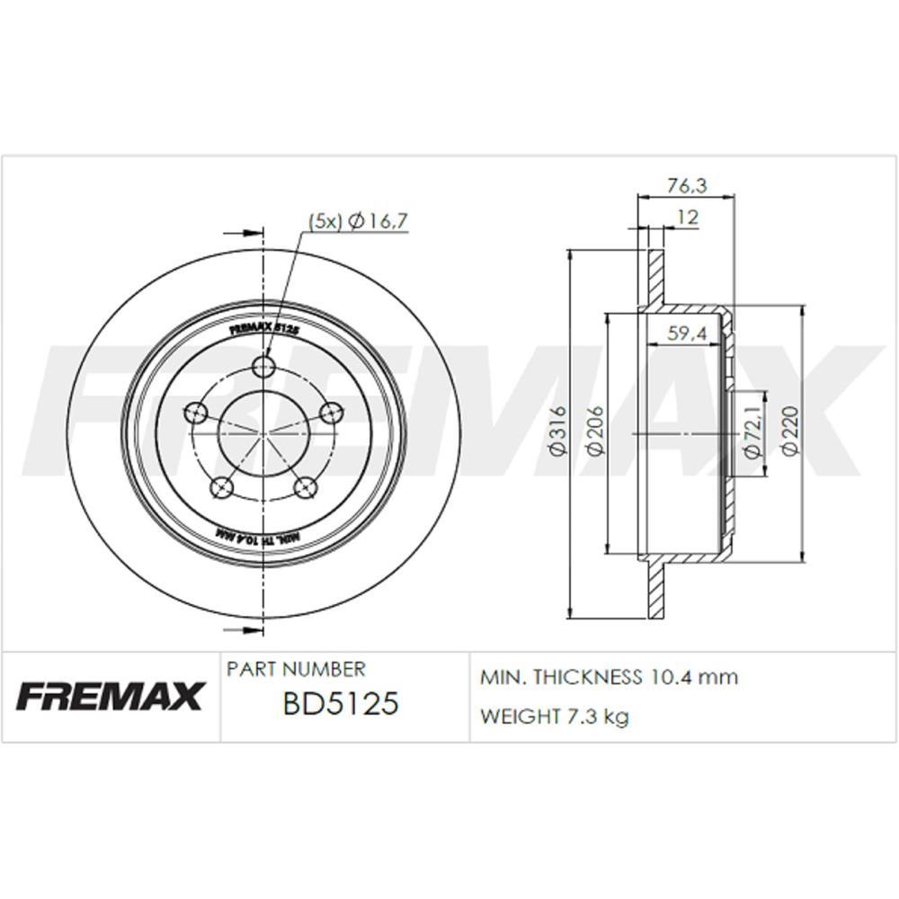 Disco Freio Traseiro Jeep Cherokee Wrangler Fremax Bd5125
