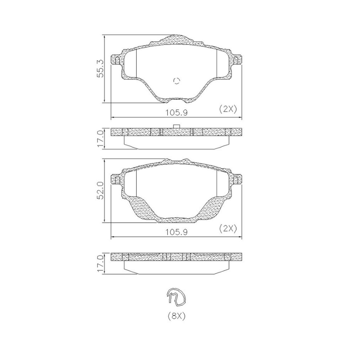 Pastilha Freio T Peug 3008 Citroen C4 2015/ Fras-Le Pd2192