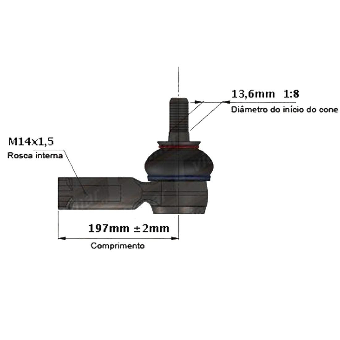 Terminal Direcao Direito Honda Civic 2012/2016 Viemar 335500